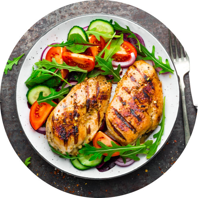 Grilled Chicken with Salad